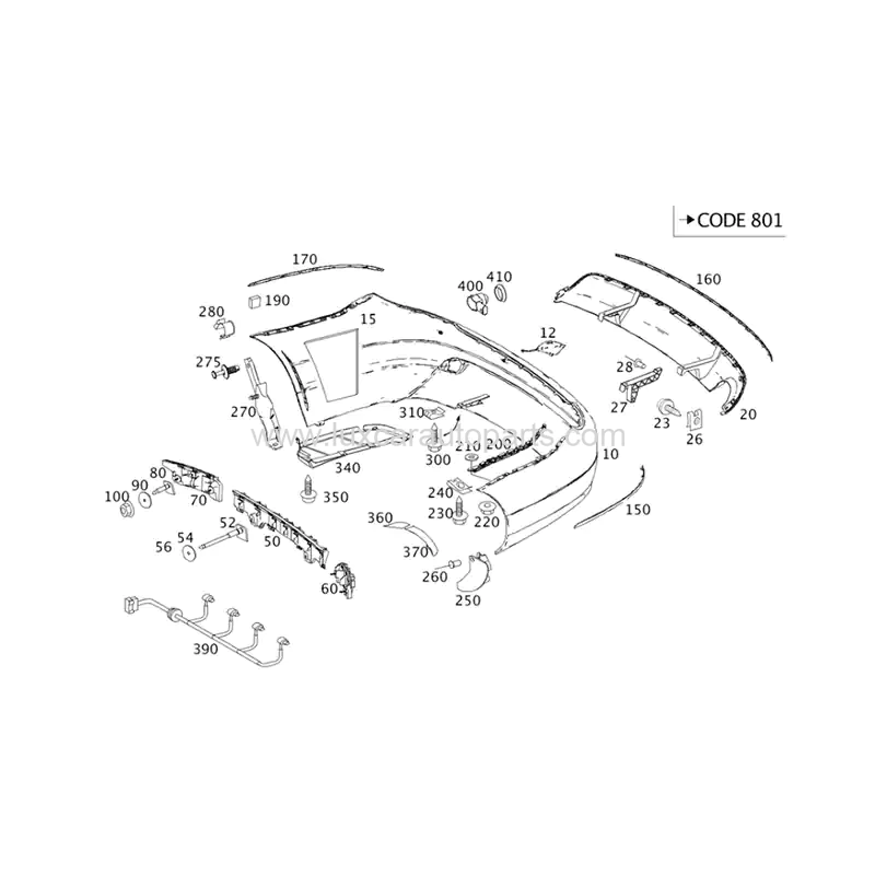 Mercedes C-Class 2012 W204 AMG OE Rear Bumper (OEM:2048809347)