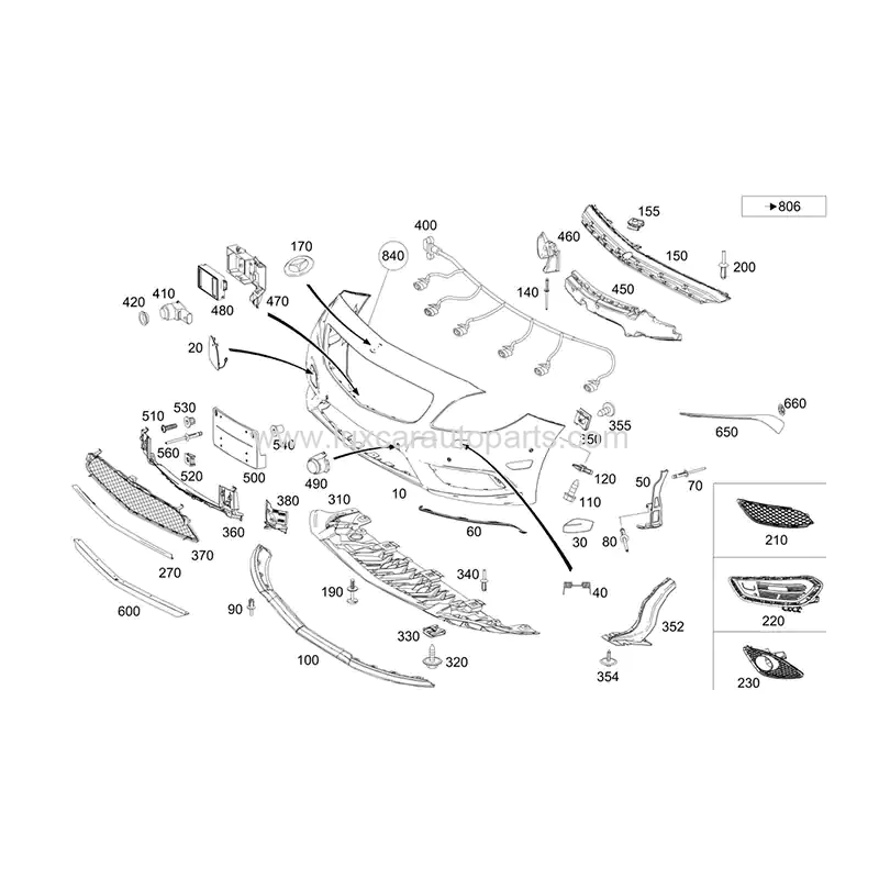 Mercedes CLA 2013-2015 W117 OE Front Bumper (OEM:1178804840)