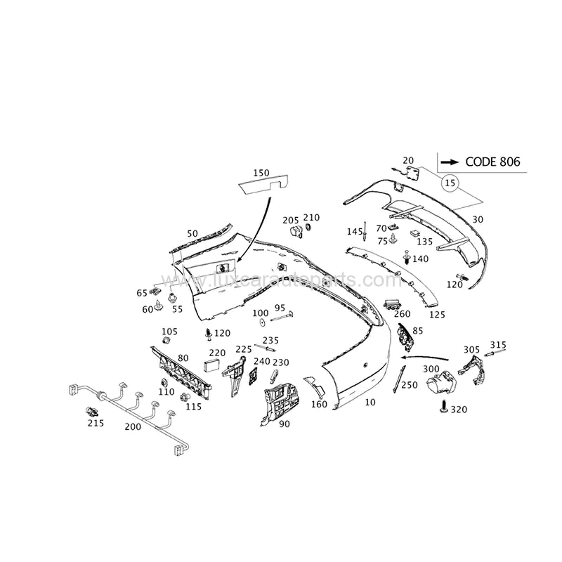 Mercedes CLA 2016-2018 W117 AMG OE Rear Bumper (OEM:1178804501)