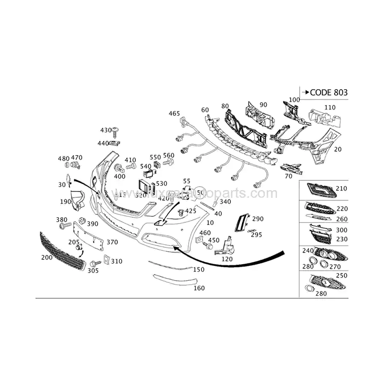 Mercedes E-Class 2014-2016 W212 Elegance/Classic OE Front Bumper (OEM:2128802547