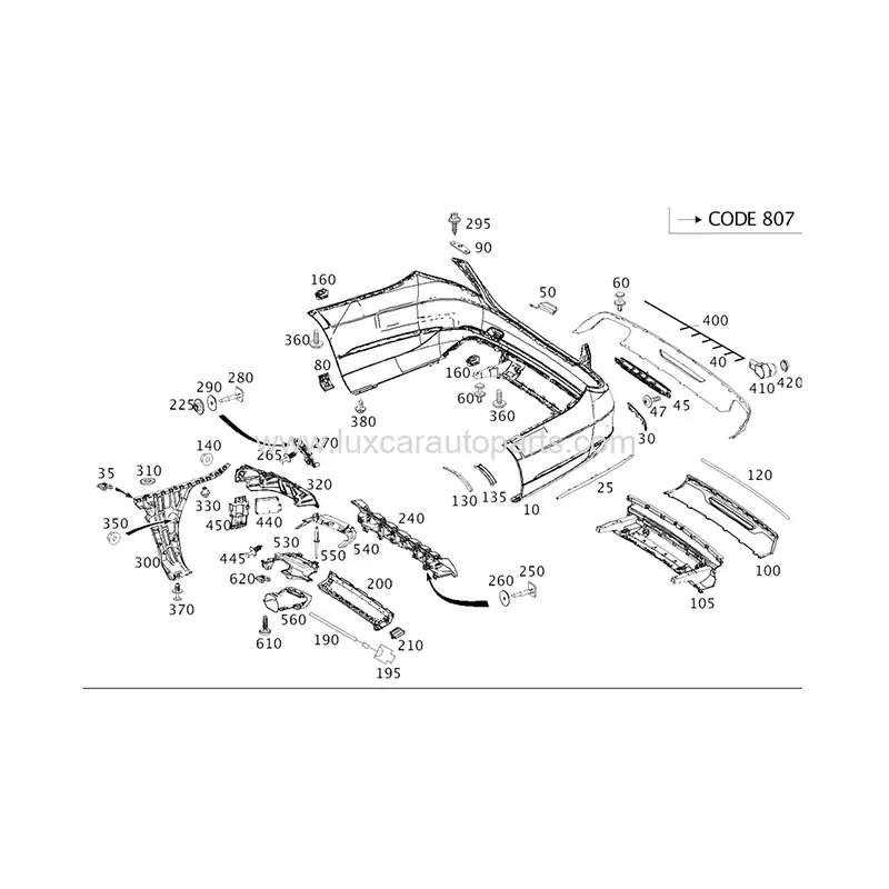 Mercedes S-Class W222 OE Rear Bumper (OEM:2228852001)